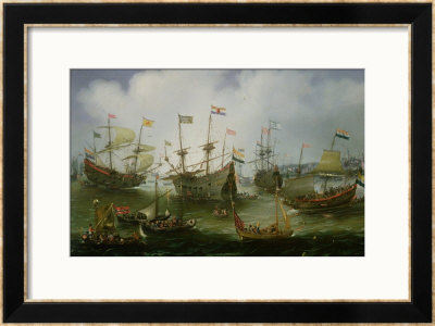 The Return To Amsterdam Of The Fleet Of The Dutch East India Company In 1599 by Andries Van Eertvelt Pricing Limited Edition Print image
