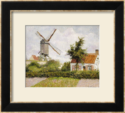 Windmill At Knock, Belgium, 1894 by Camille Pissarro Pricing Limited Edition Print image