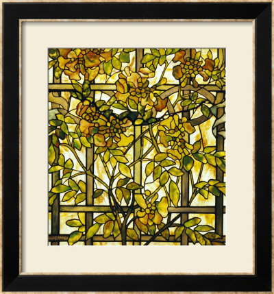 Trumpet Vine Leaded Glass Window by Tiffany Studios Pricing Limited Edition Print image
