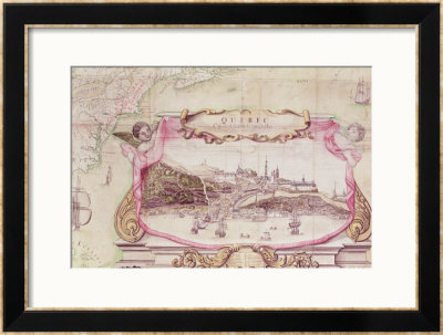 Cartouche Of Quebec From Carte De L'amerique Septentrionale, 1688 by Jean Baptiste Louis Franquelin Pricing Limited Edition Print image