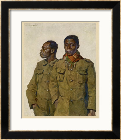 Soldiers From Liberia Fighting With The Allies In World War One by Theodor Baumgartner Pricing Limited Edition Print image