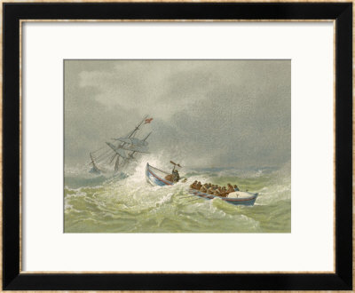Lifeboat Going To The Aid Of A Sailing Ship In Trouble by Edward Duncan Pricing Limited Edition Print image