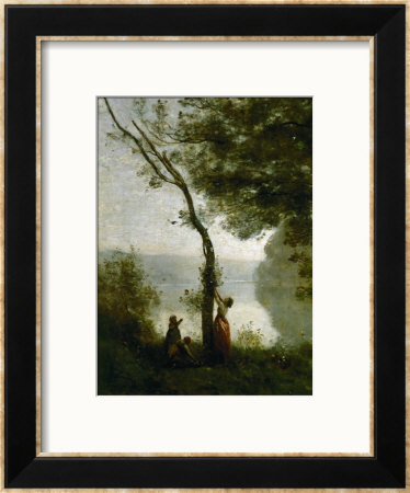 Tree And Woman, Souvenir Of Mortefontaine, France by Jean-Baptiste-Camille Corot Pricing Limited Edition Print image
