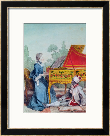 Portrait Of Mademoiselle Desgots Of Saint Dominigue With Her Slave Laurent by Carmontelle Pricing Limited Edition Print image