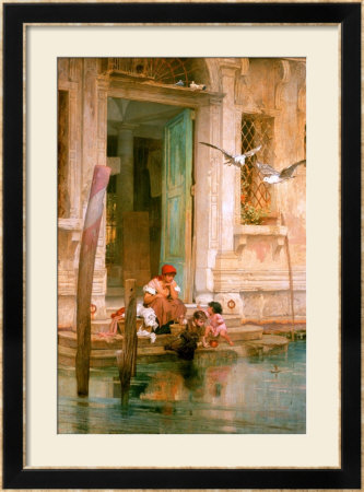 By The Canal, Venice by Marcus Stone Pricing Limited Edition Print image