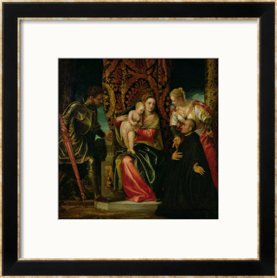 Virgin And Child Between St. Justine And St. George, With A Benedictine Monk by Paolo Veronese Pricing Limited Edition Print image