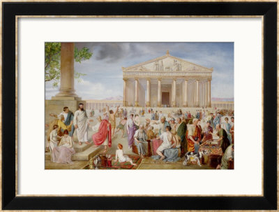 St. Paul Preaching Before The Temple Of Diana At Ephesus, 1885 by Adolf Pirsch Pricing Limited Edition Print image