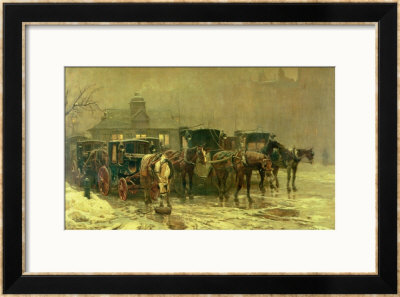 London Cab Stand, 1888 by John Charles Dollman Pricing Limited Edition Print image