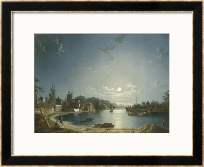 Full Moon On The River At Brentford by Henry Pether Pricing Limited Edition Print image