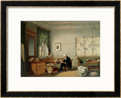 Baron Alexander Von Humboldt In His Study by Eduard Hildebrandt Pricing Limited Edition Print image
