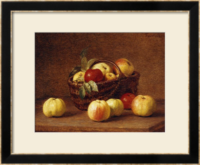 Apples In A Basket On A Table by Henri Fantin-Latour Pricing Limited Edition Print image