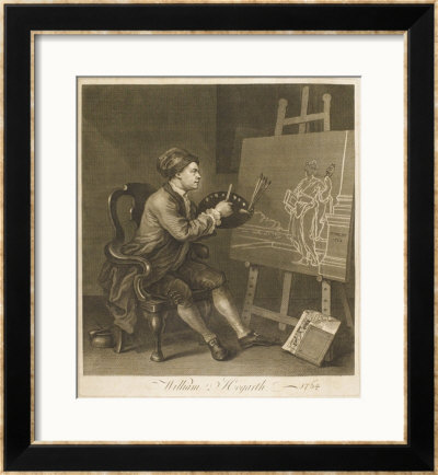 William Hogarth Seated At His Easel Painting The Comic Muse by William Hogarth Pricing Limited Edition Print image