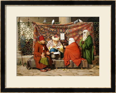 A Turkish Notary Drawing Up A Marriage Contract, Constantinople, 1837 by Martinus Rorbye Pricing Limited Edition Print image