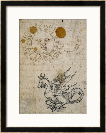 The Sun, The Moon And A Basilisk, Around 1512 by Albrecht Durer Pricing Limited Edition Print image