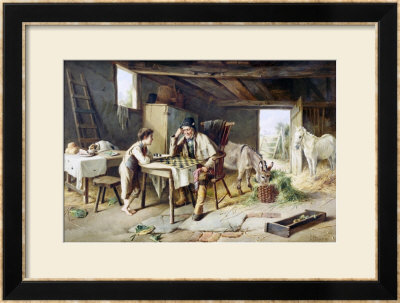 Game Of Draughts, 1891 by Charles Hunt Pricing Limited Edition Print image