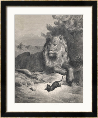 The Lion And The Mouse by Gustave Dore Pricing Limited Edition Print image