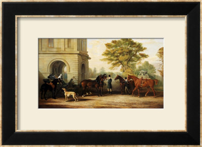 Lady Williams-Wynn's Favourite Phaeton, Ponies, Horses & Dogs At The Front Entrance At Wynnstay by Edward Lloyd Pricing Limited Edition Print image