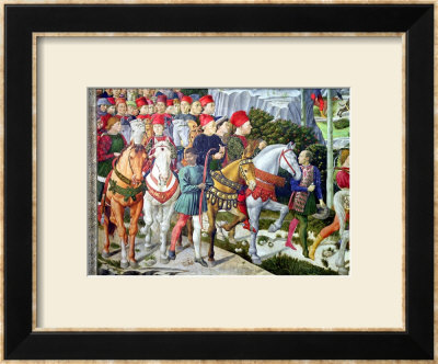 Galeazzo Maria Sforza, Duke Of Milan, Extreme Left, On A Brown Horse by Benozzo Di Lese Di Sandro Gozzoli Pricing Limited Edition Print image