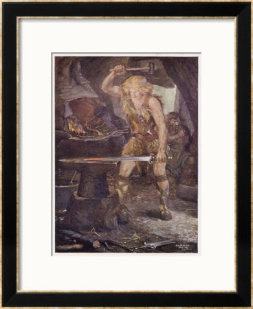 Instructed By Mime Siegfried Forges The Magic Sword Notung by Norman Price Pricing Limited Edition Print image