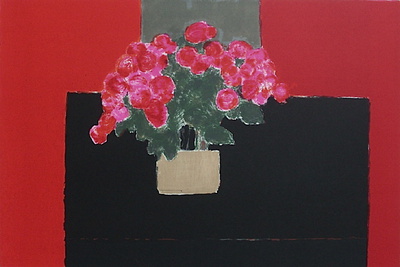 Begonia Rouge À La Table Noire by Bernard Cathelin Pricing Limited Edition Print image