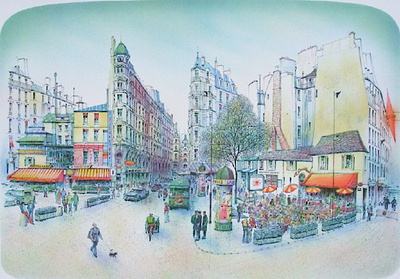 Paris, Place St André Des Arts Ii by Rolf Rafflewski Pricing Limited Edition Print image