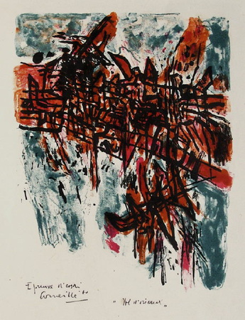 Vol D'oiseaux A Cinq Heures De L'apres-Midi by Guillaume Corneille Pricing Limited Edition Print image