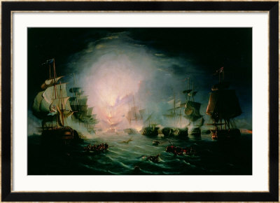 The Blowing Up Of The French Commander's Ship L'orient At The Battle Of The Nile, 1798 by John Thomas Serres Pricing Limited Edition Print image