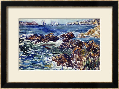 Rocky Cove With Village And Sketch Of Rocks by Maurice Brazil Prendergast Pricing Limited Edition Print image