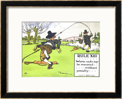 Rule Xiii: Worm Casts May Be Removed...Without Penalty..., From Rules Of Golf, Published C. 1905 by Charles Crombie Pricing Limited Edition Print image