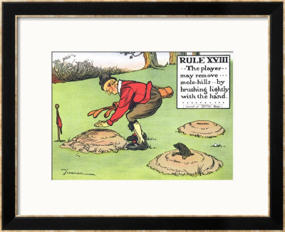 Rule Xviii: The Player...May Remove...Mole-Hills...By Brushing Lightly With The Hand... by Charles Crombie Pricing Limited Edition Print image