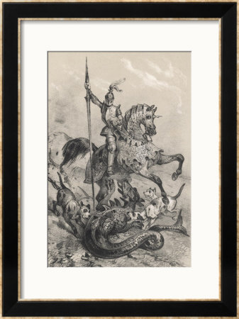 The Fearful Dragon Of Rhodes Is Slain By The Bold Knight Dieu-Donne De Gozon by Victor Jean Adam Pricing Limited Edition Print image