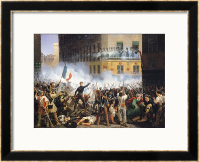 Battle In The Rue De Rohan, 28Th July 1830, 1831 by Hippolyte Lecomte Pricing Limited Edition Print image