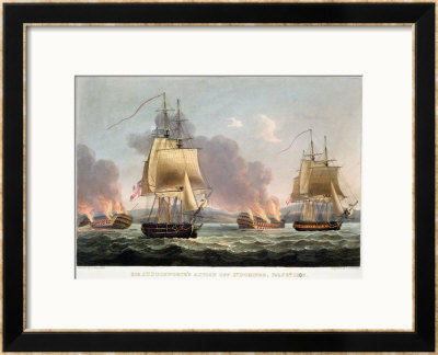 Sir J. T. Duckworth's Action Off St. Domingo, February 6Th 1806 by Thomas Whitcombe Pricing Limited Edition Print image