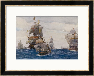 The Spanish Armada The Spanish Fleet In The Bay Of Biscay On Its Way To Attack England by Norman Wilkinson Pricing Limited Edition Print image