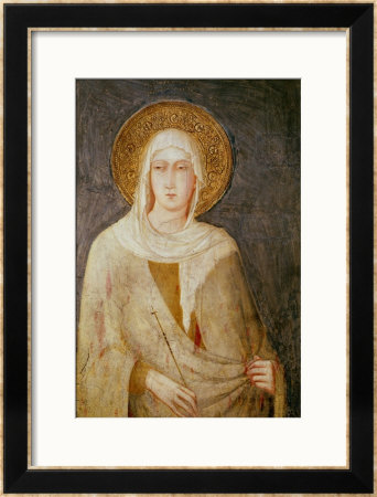 Five Saints, Detail Of St. Clare by Simone Martini Pricing Limited Edition Print image