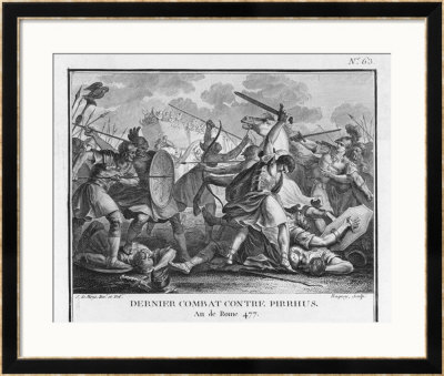 Pyrrhus King Of Epirus Invading Italy Is Defeated By Dentatus At Beneventumm by Augustyn Mirys Pricing Limited Edition Print image