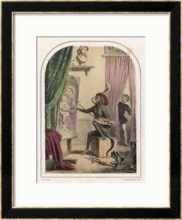Having Watched Bufalmaco Paint His Monkey Copies Him by Louis Lassalle Pricing Limited Edition Print image