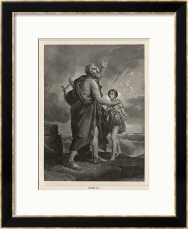 Homer The Blind Greek Poet Is Guided On His Travels By A Young Boy by Massard Pricing Limited Edition Print image
