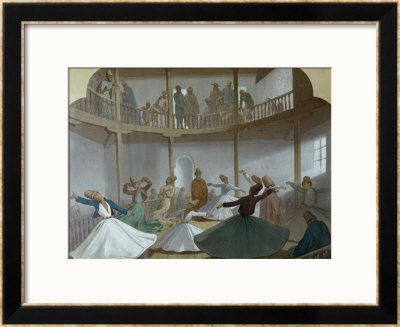 Dance Of The Whirling Dervishes, Illustration From L'egypte Moderne, Circa 1870 by Henri De Montaut Pricing Limited Edition Print image