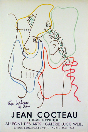 Theme Orphique, 1960 by Jean Cocteau Pricing Limited Edition Print image