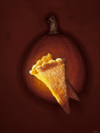 Two Pieces Of Pumpkin Pie Lying On A Pumpkin by Jorn Rynio Pricing Limited Edition Print image