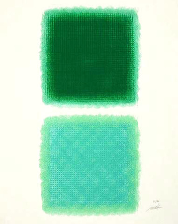 Farb-Duett Grun/Grun, C.2005 by Heinz Mack Pricing Limited Edition Print image