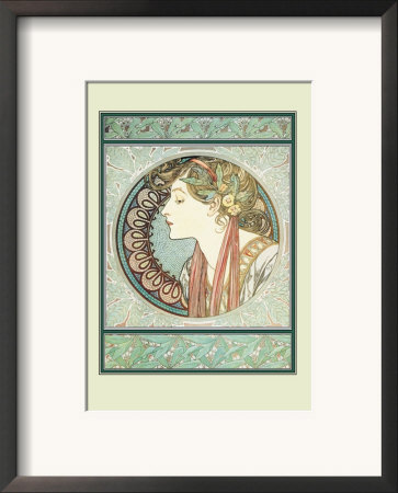 Woman's Profile by Alphonse Mucha Pricing Limited Edition Print image