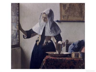 Detail Of Woman With A Water Jug by Jan Vermeer Pricing Limited Edition Print image