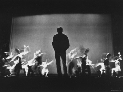Stroboscopic Image Of Ballet Master George Balanchine Watching Nyc Ballet Dancers Rehearse by Gjon Mili Pricing Limited Edition Print image