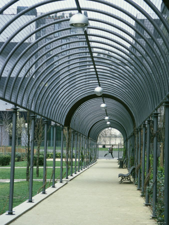 View Of A Covered Walkway In A Paris Park by Stephen Sharnoff Pricing Limited Edition Print image