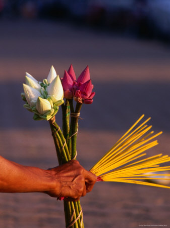 Flower Girls Sell Incense And Offerings To Passer-Bys On The Sisowth Quay, Phnom Penh, Cambodia by Juliet Coombe Pricing Limited Edition Print image