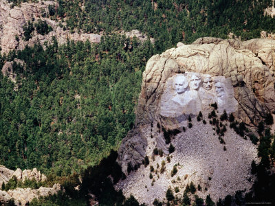 Overlooking The Faces Of Four Presidents Carved Into The Rock At Mount Rushmore National Memorial by Jim Wark Pricing Limited Edition Print image