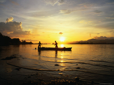 Fishing Off Ambon At Sunset, Ambon, Maluku, Indonesia by Michael Aw Pricing Limited Edition Print image