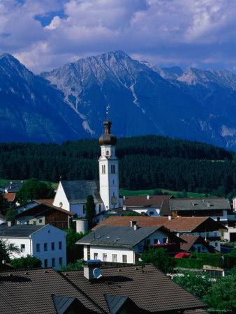 Town With Mountains In Background, Austria by Chris Mellor Pricing Limited Edition Print image